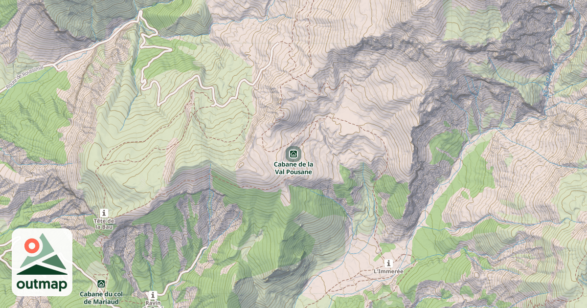 Map of Cabane de la Val Pousane