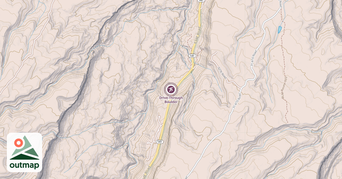 Map of Drive-Through Boulder