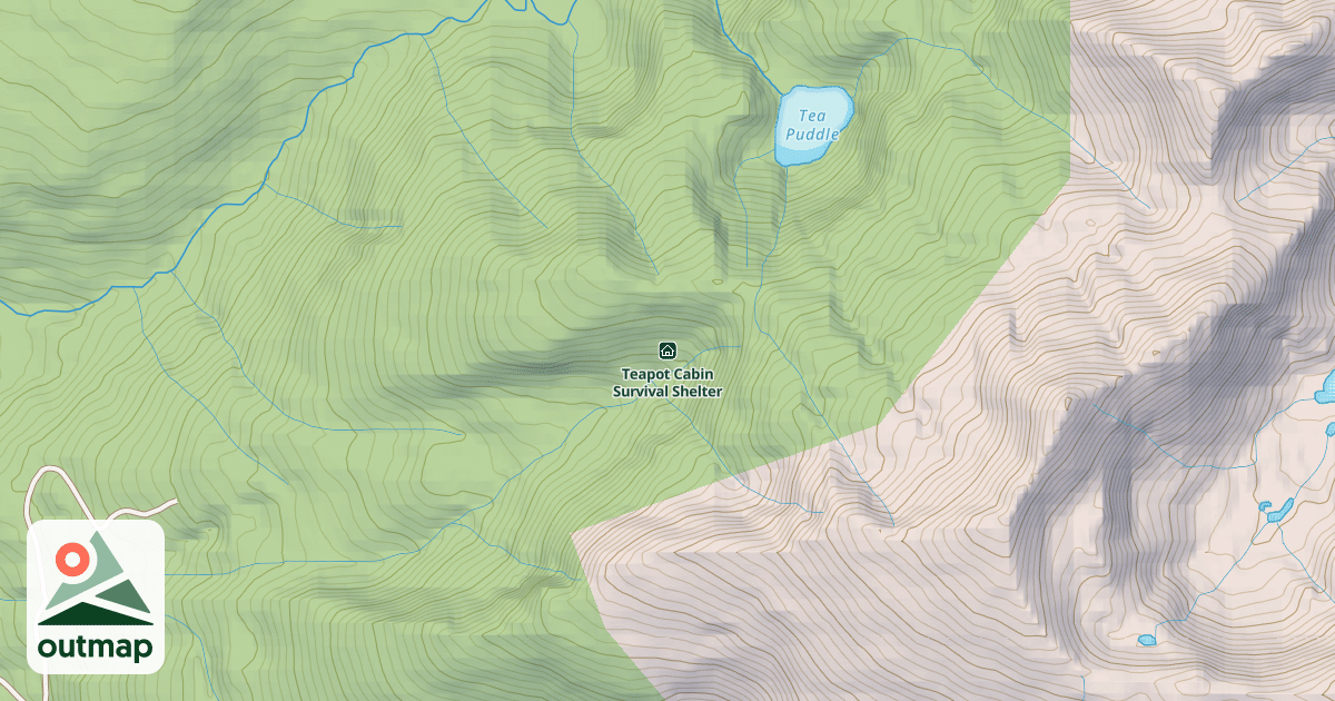 Map of Teapot Cabin Survival Shelter