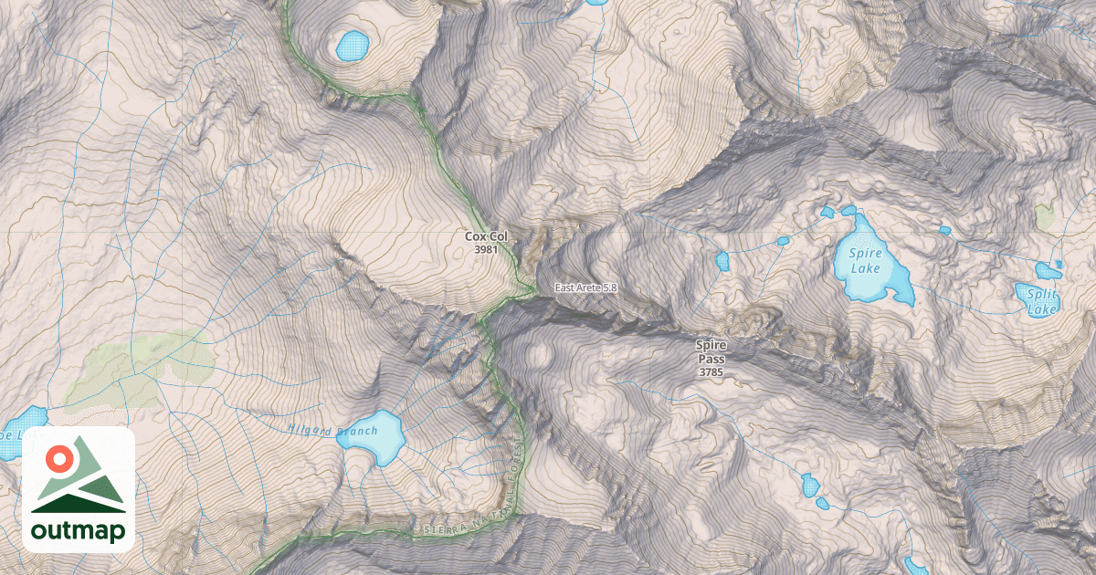 Map of East Arete