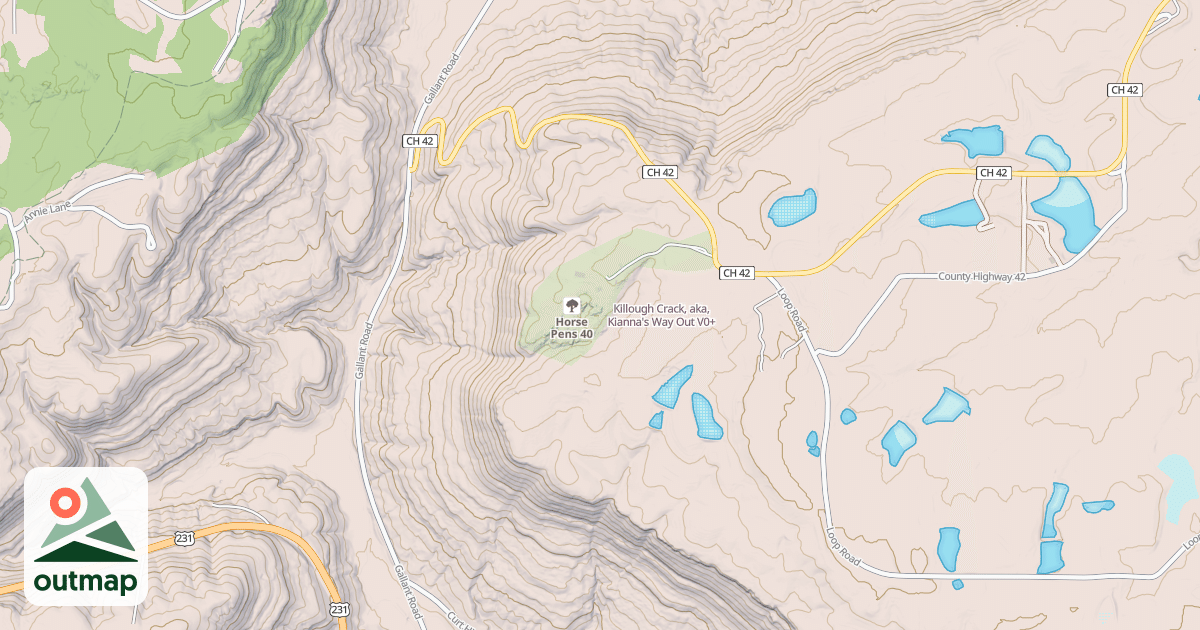 Map of Killough Crack, aka, Kianna's Way Out