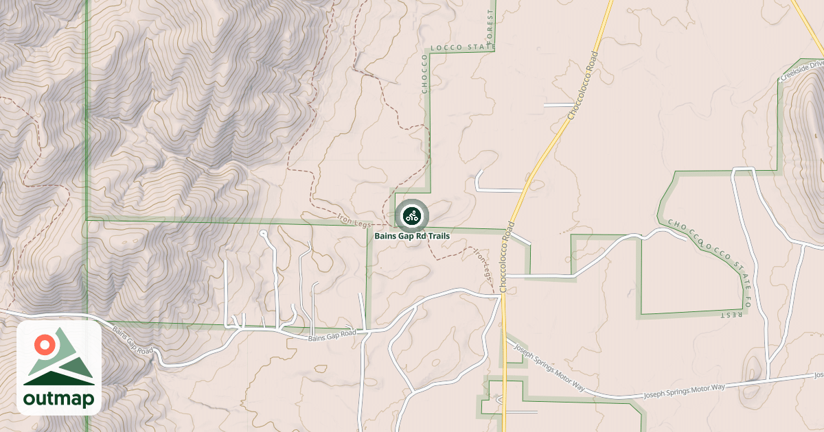 Map of Bains Gap Rd Trails