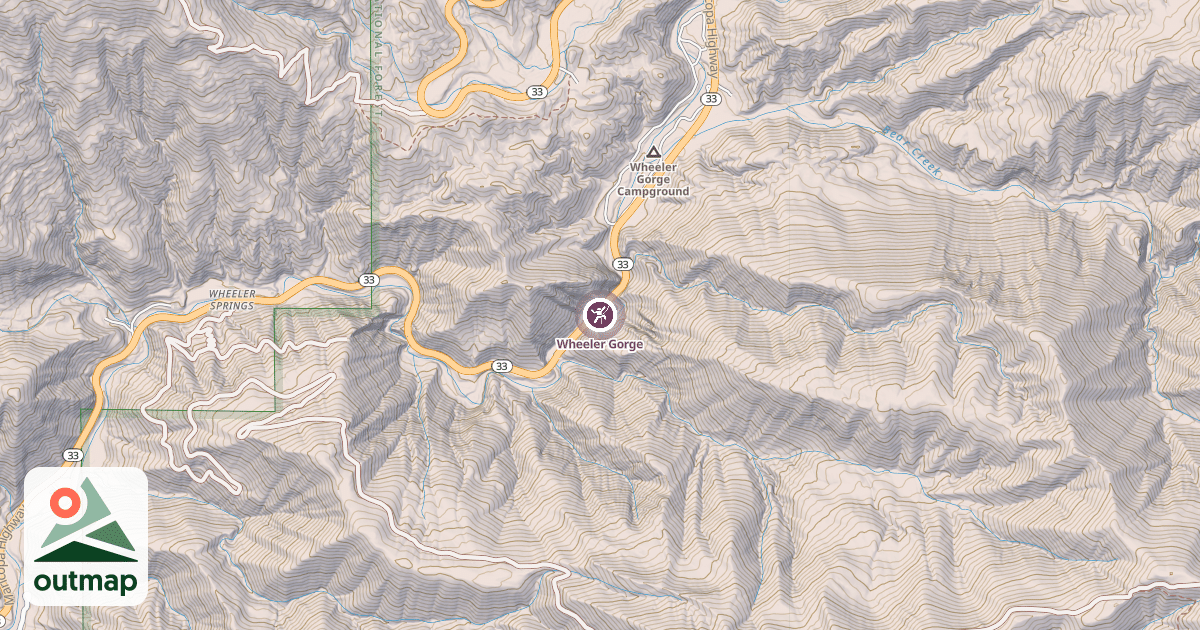 Map of Wheeler Gorge