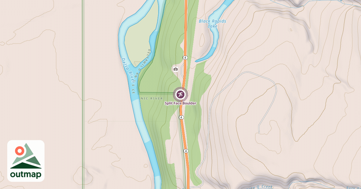 Map of Split Face Boulder