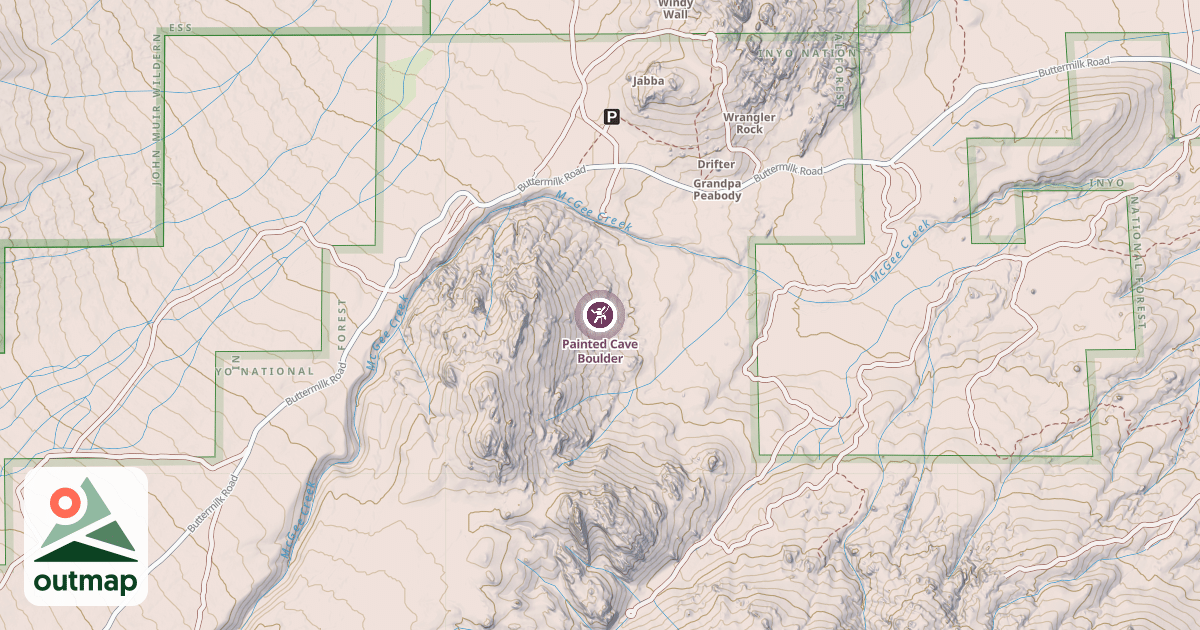 Map of Painted Cave Boulder