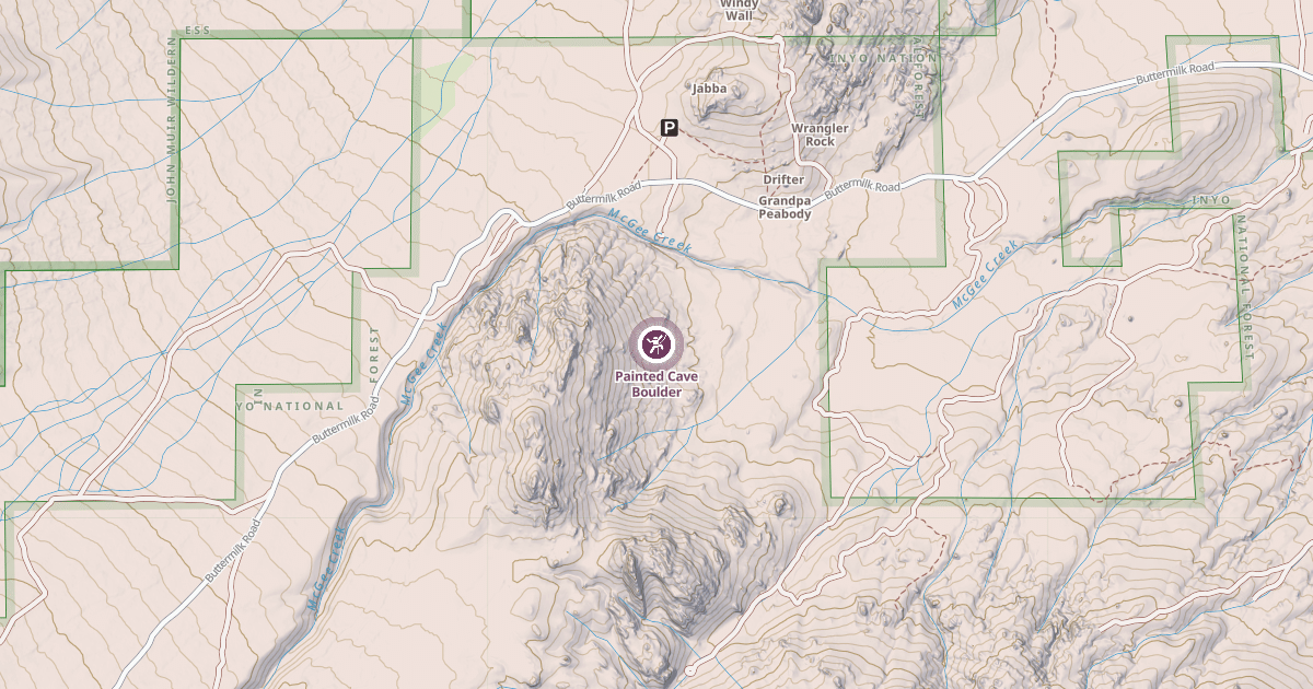 Map preview of Painted Cave Boulder