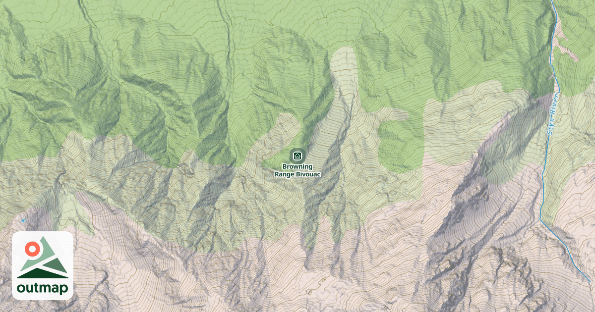Map of Browning Range Bivouac