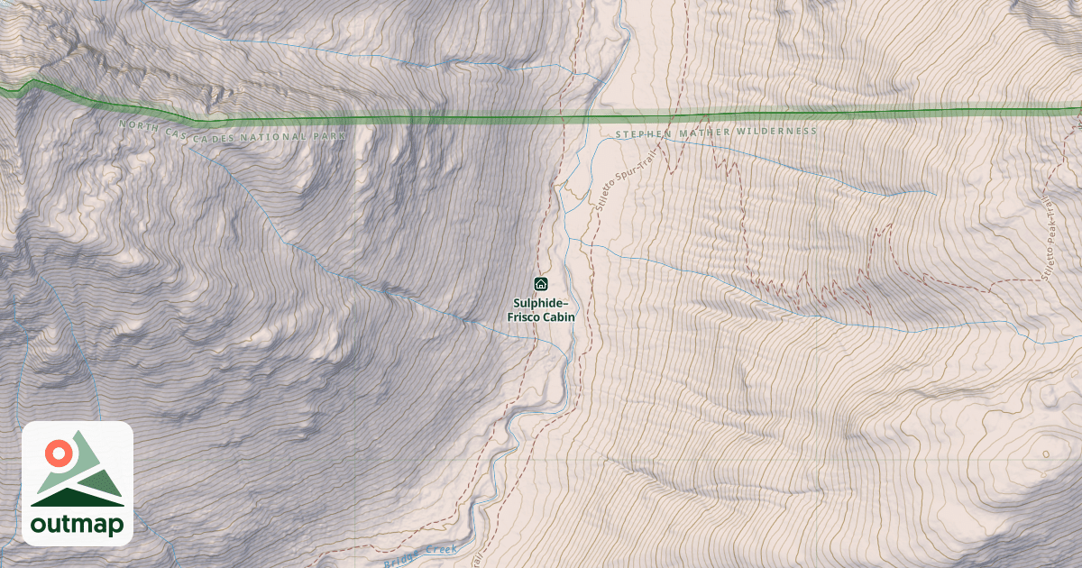 Map of Sulphide–Frisco Cabin
