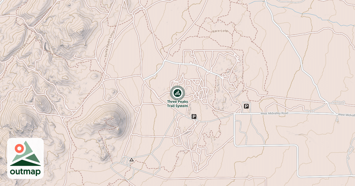 Map of Three Peaks Trail System