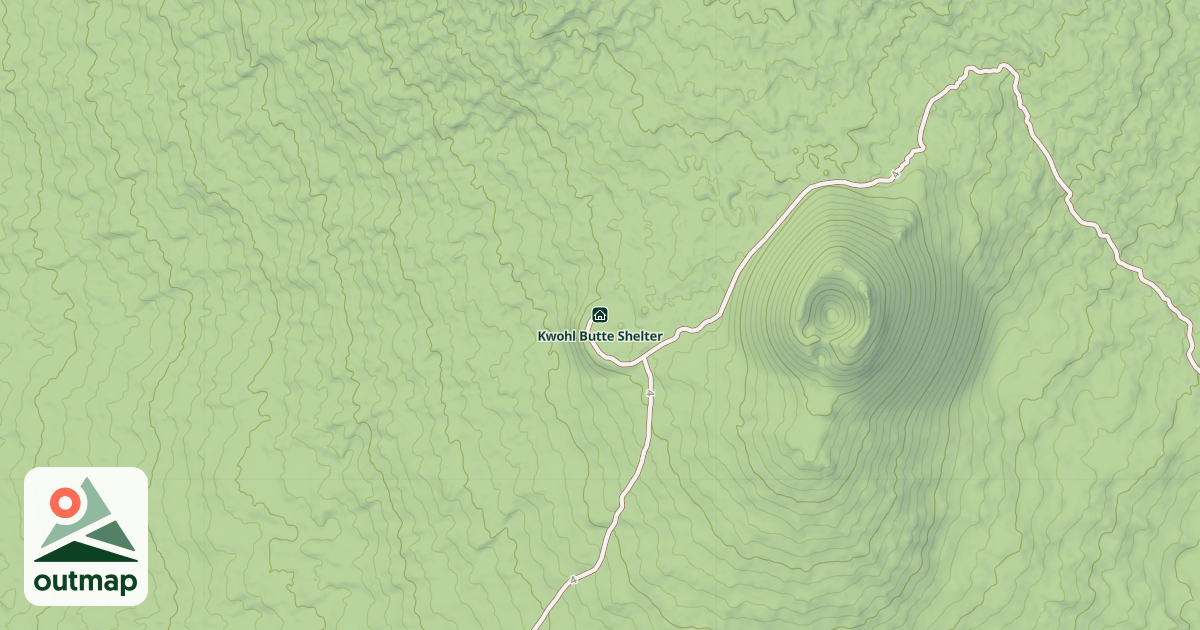Map of Kwohl Butte Shelter