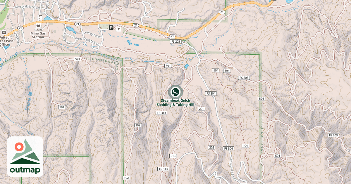 Map of Steamboat Gulch Sledding & Tubing Hill