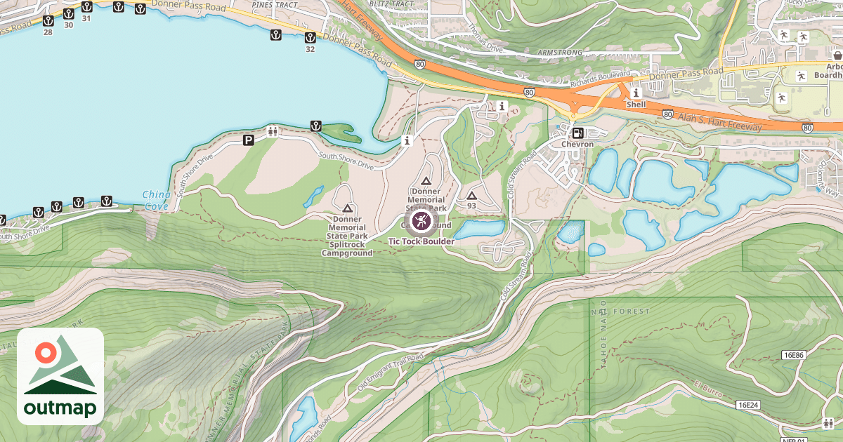 Map of Tic Tock Boulder