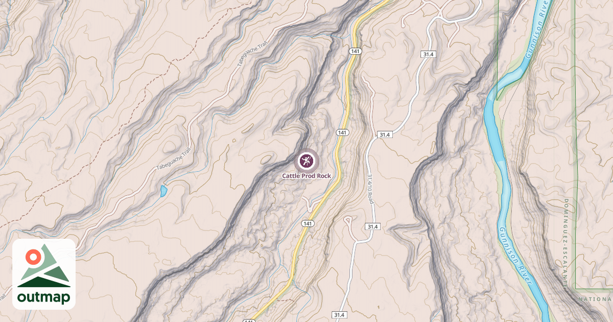 Map of Cattle Prod Rock