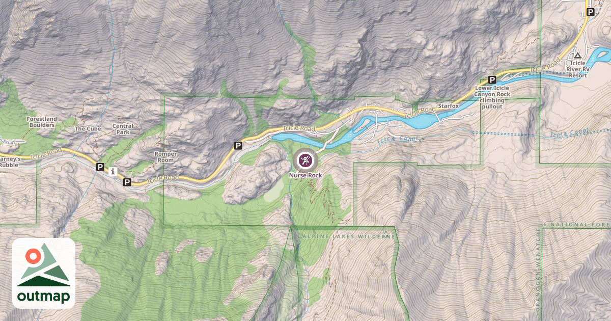 Map of Nurse Rock