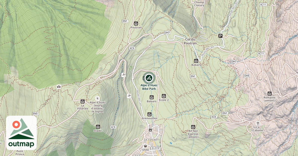 Map of Alpe d'Huez Bike Park
