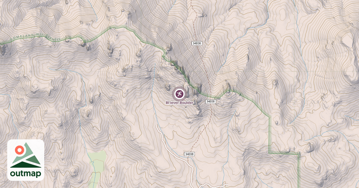 Map of Bl'iever Boulder
