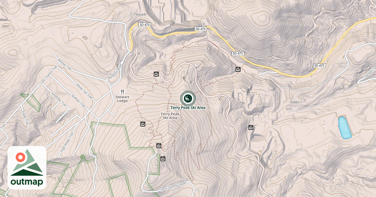 Map of Terry Peak Ski Area
