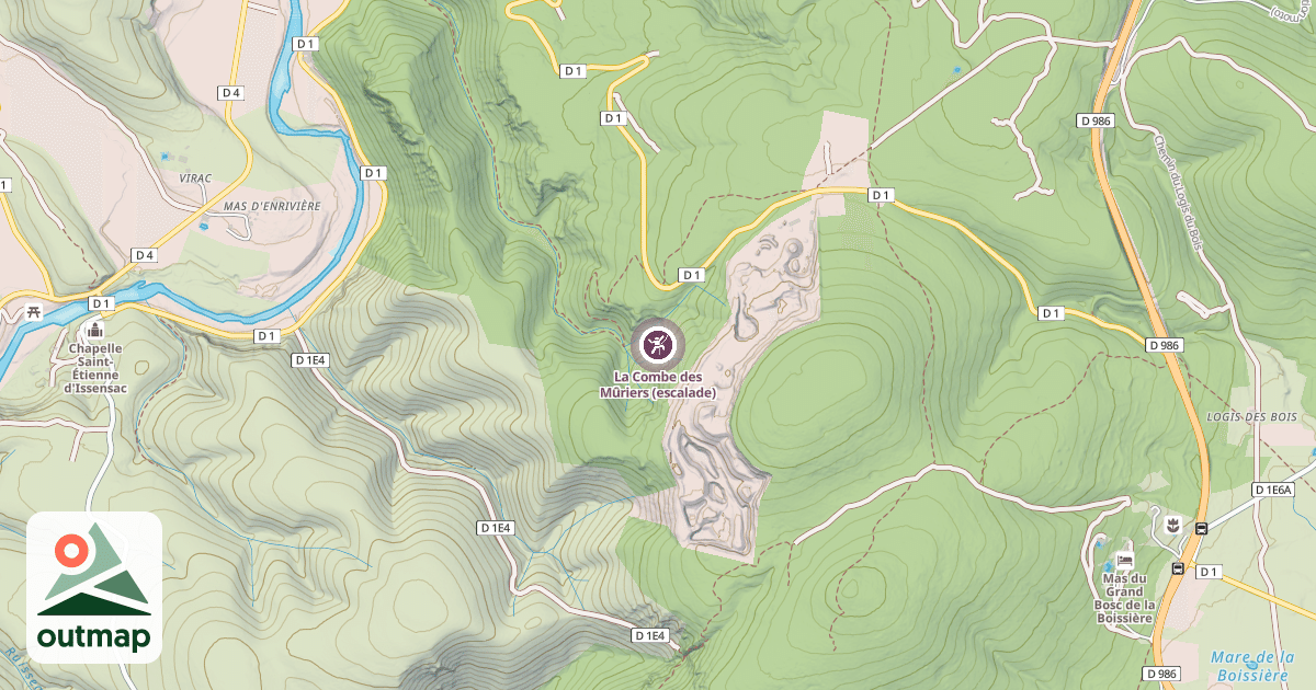 Map of La Combe des Mûriers (escalade)