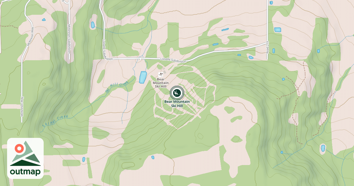 Map of Bear Mountain Ski Hill