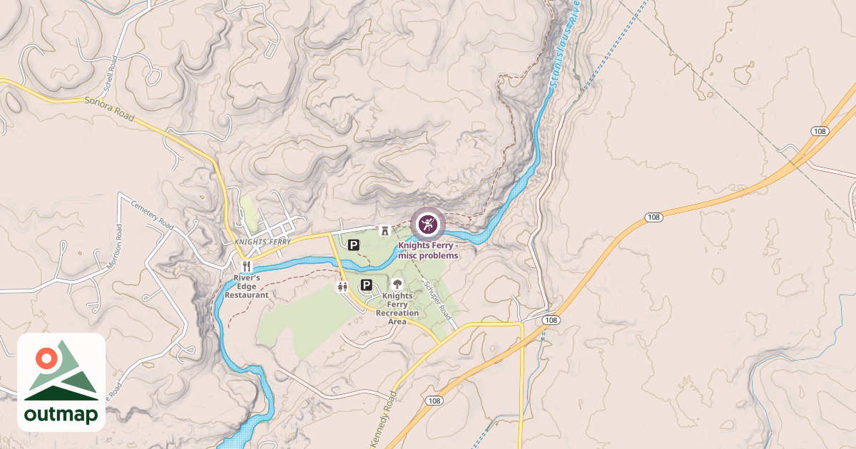 Map of Knights Ferry - misc problems
