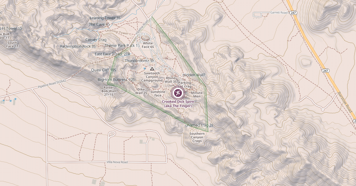 Map preview of Crooked Dick Spire (aka The Finger)