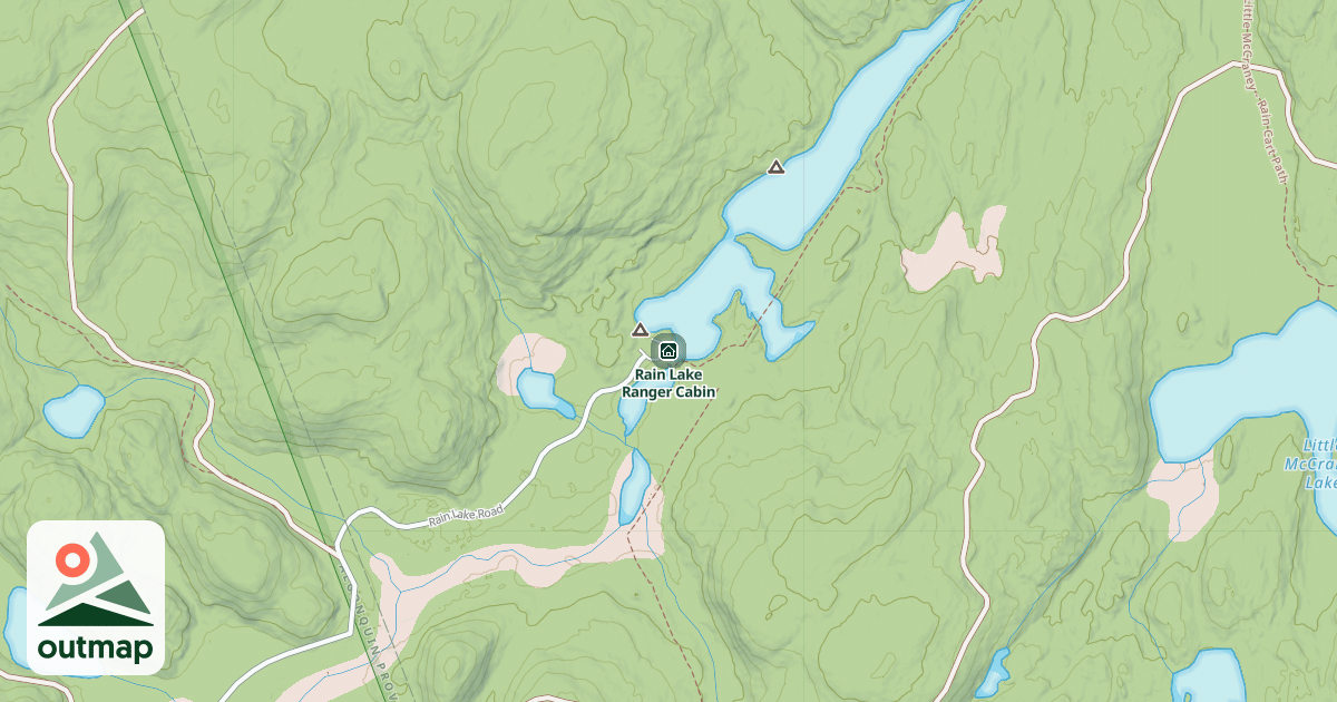 Map of Rain Lake Ranger Cabin
