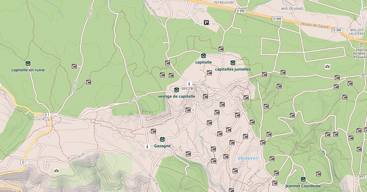 Map preview of vestige de bâti en pierre sèche