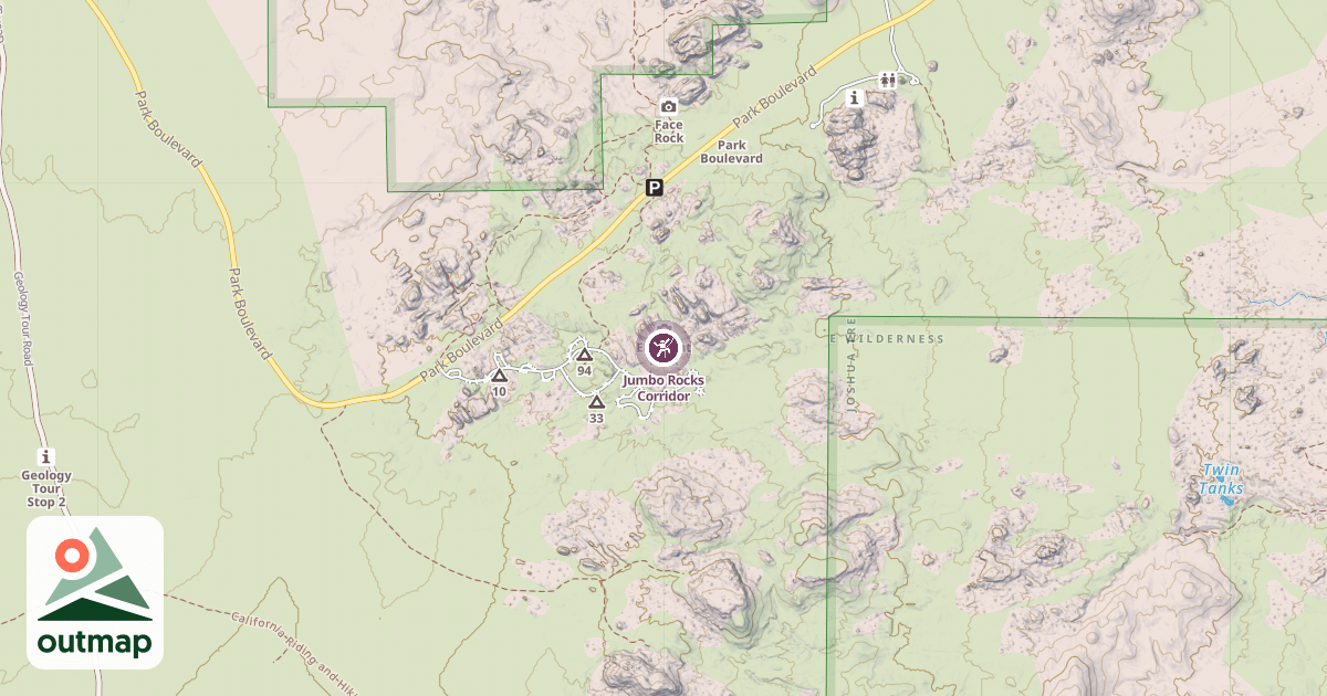 Map of Jumbo Rocks Corridor