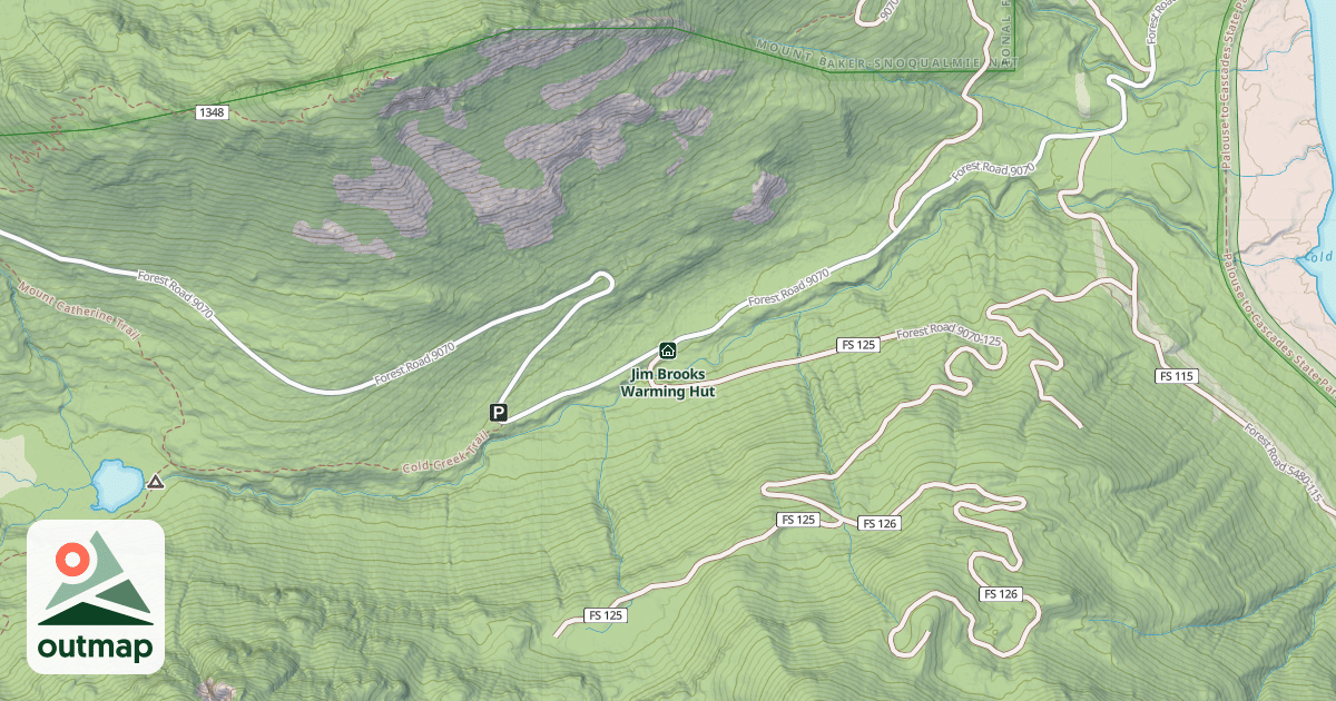 Map of Jim Brooks Warming Hut