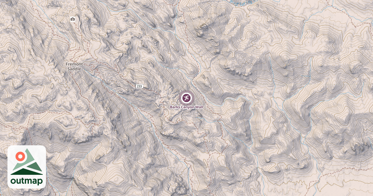 Map of Barks Canyon Wall