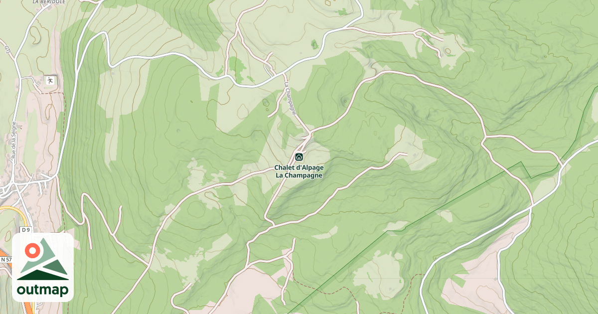 Map of Chalet d'Alpage La Champagne