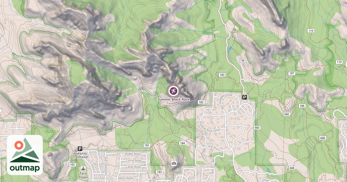 Map of Summit Block Rock