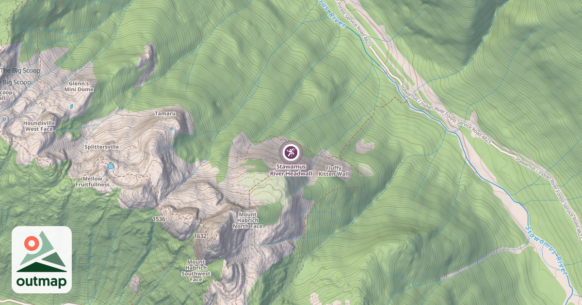 Map of Stawamus River Headwall