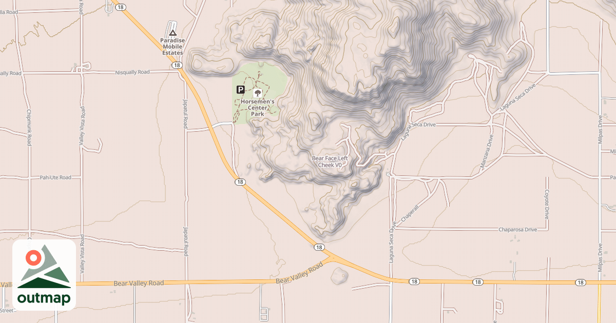 Map of Bear Face Left Cheek