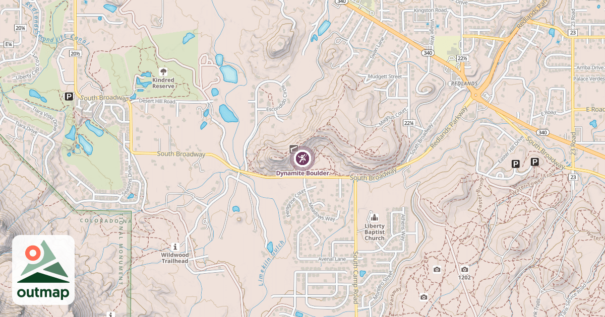Map of Dynamite Boulder