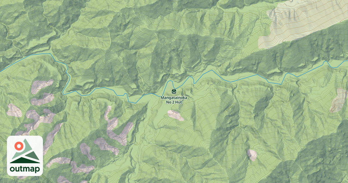 Map of Mangatainoka No 2 Hut