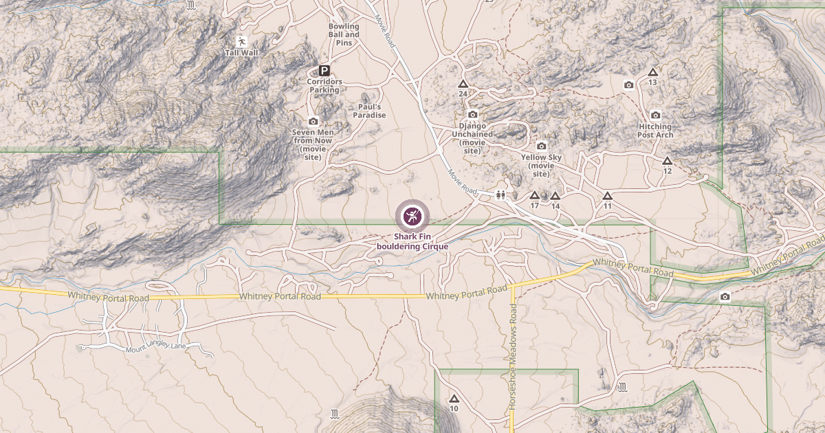 Map preview of Shark Fin bouldering Cirque