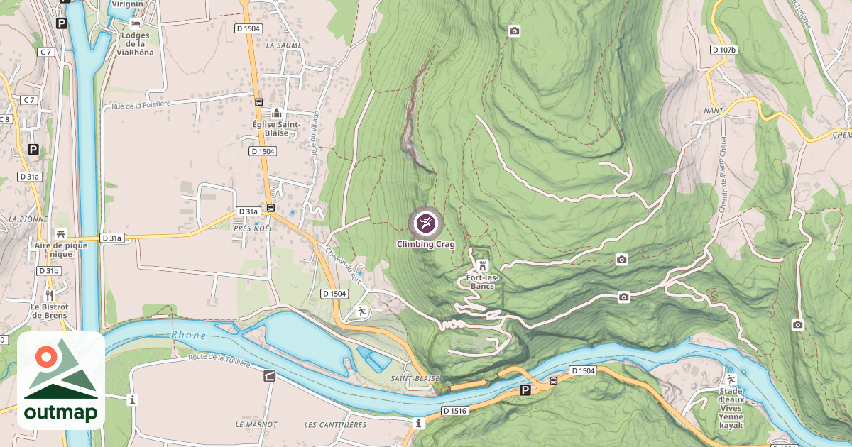 Map of Climbing Crag