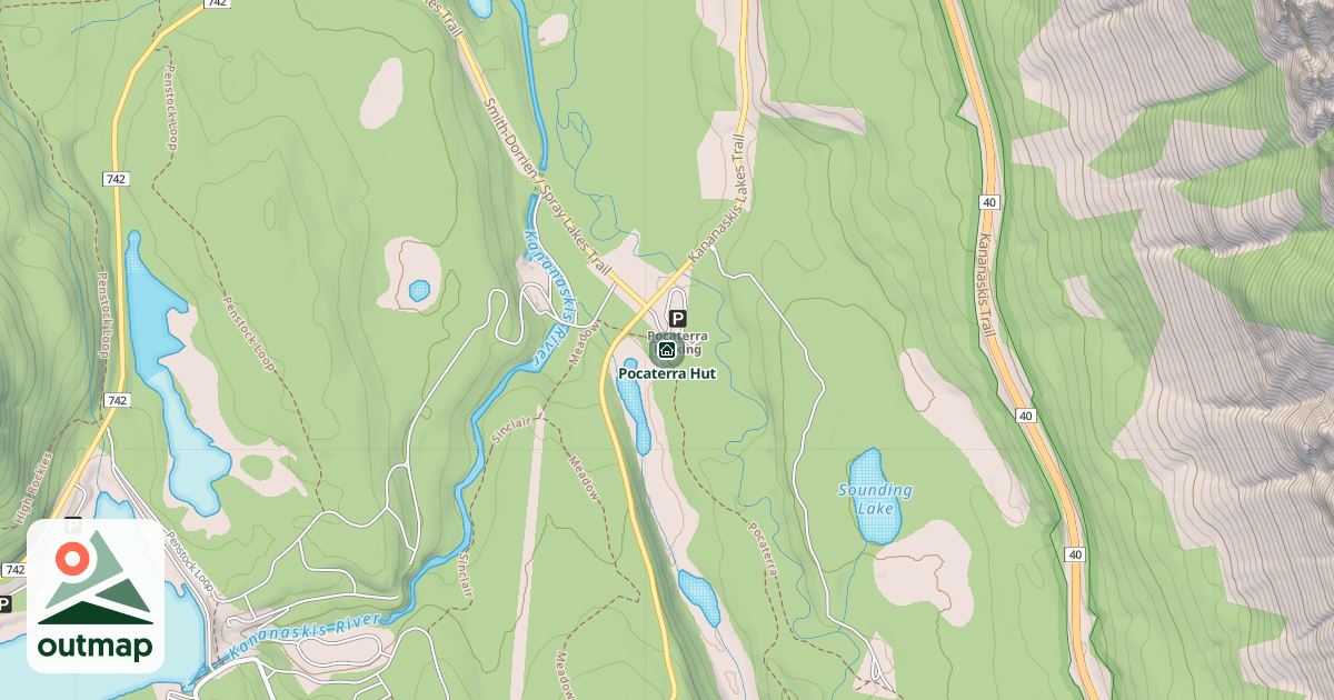 Map of Pocaterra Hut