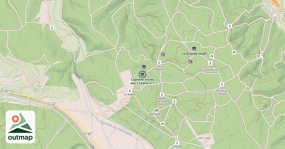 Map of Capitelle enclos des 2 cèdres n°1