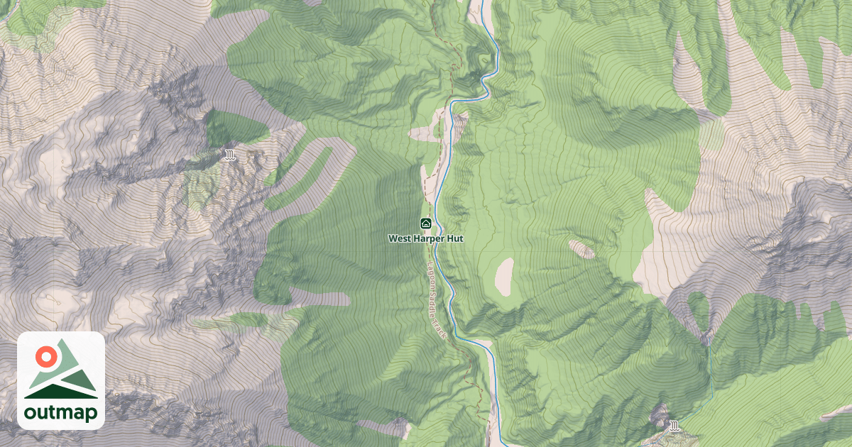 Map of West Harper Hut