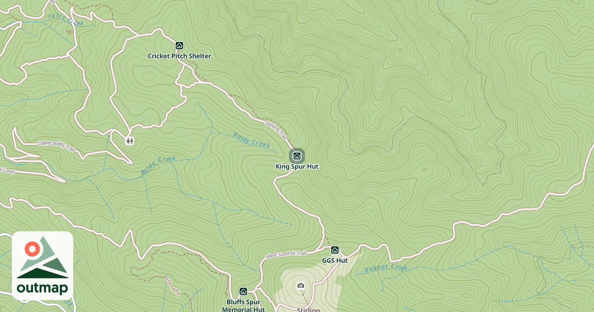 Map of King Spur Hut
