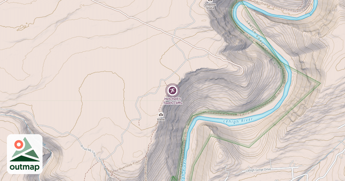 Map of Hetchell's Tooth Cliffs