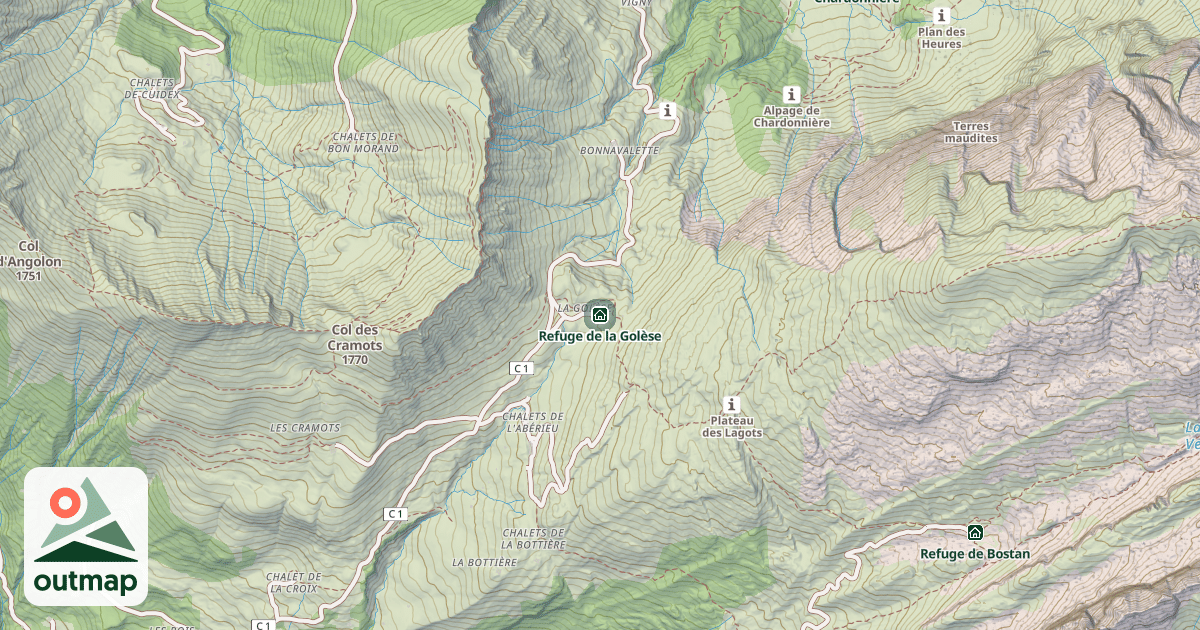 Map of Refuge de la Golèse