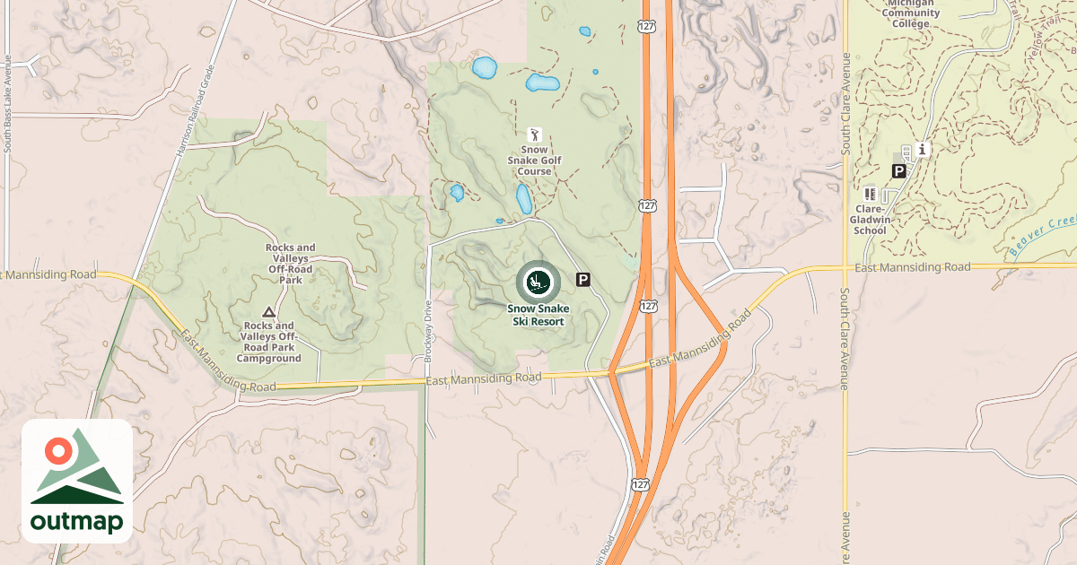 Map of Snow Snake Ski Resort