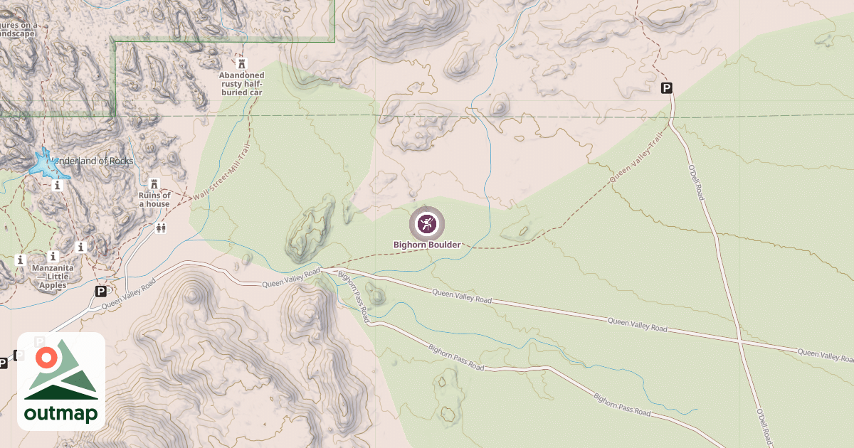 Map of Bighorn Boulder