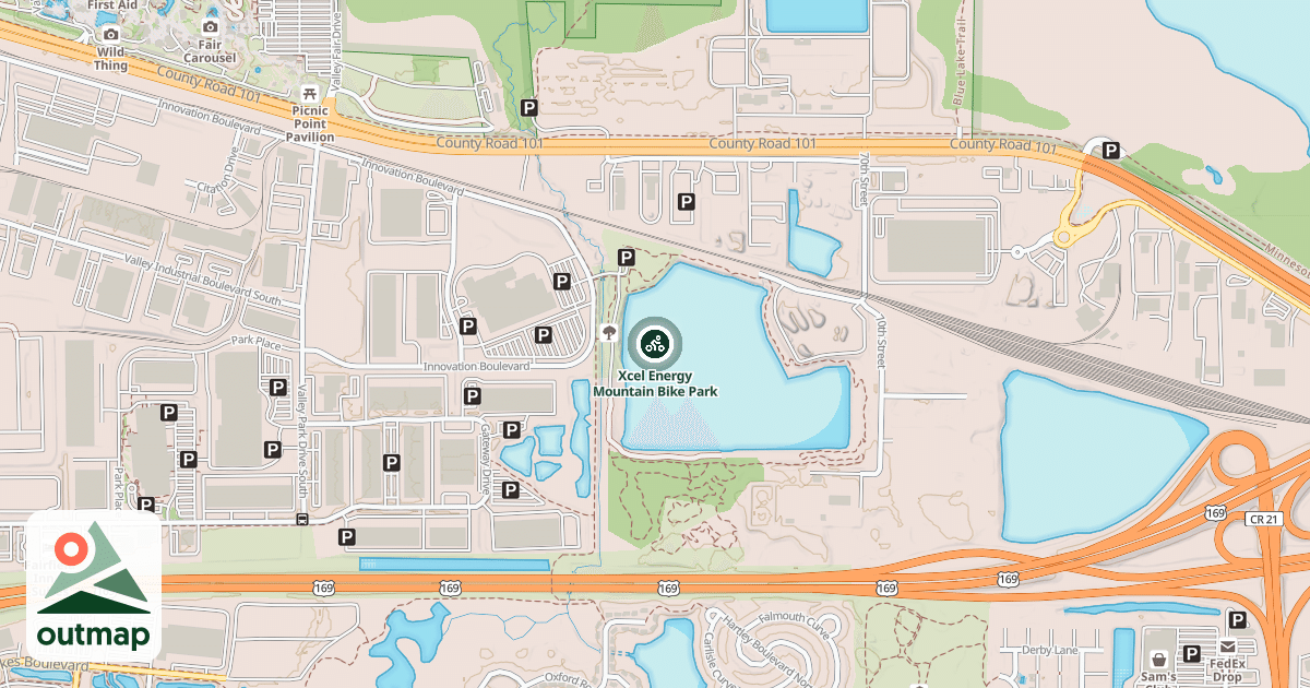 Map of Xcel Energy Mountain Bike Park
