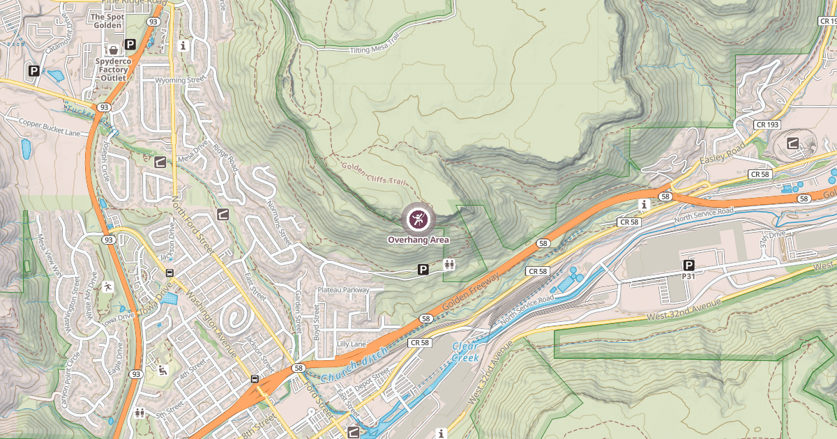 Map preview of Overhang Area