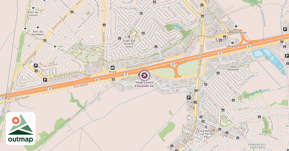 Map of Hook Centre d'escalade Inc.