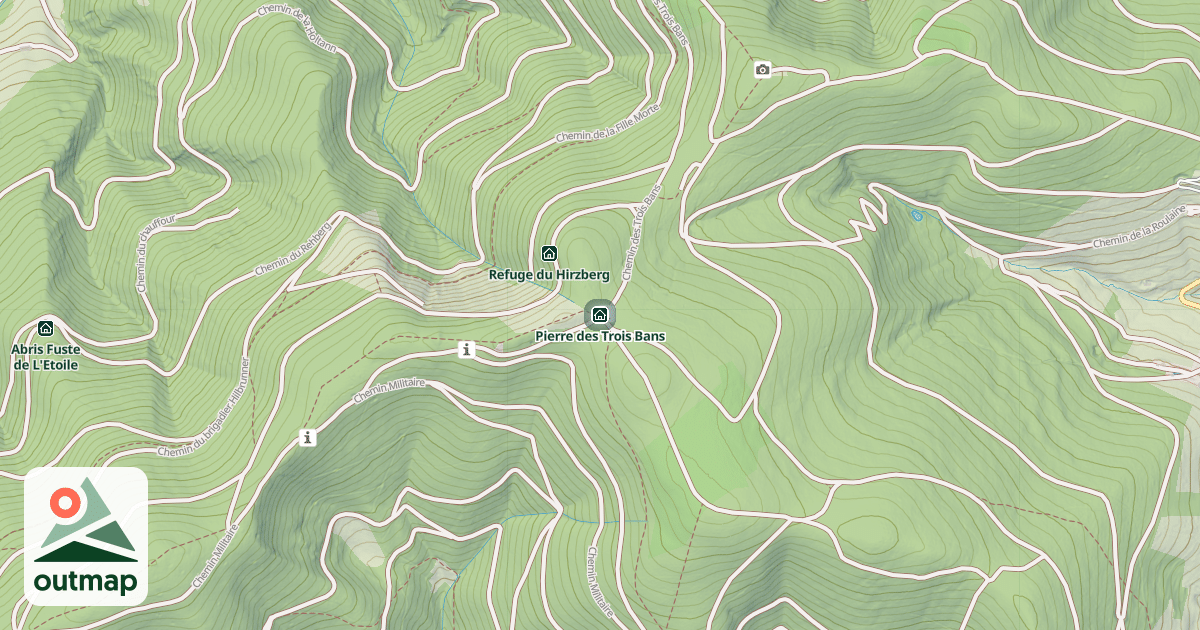 Map of Pierre des Trois Bans